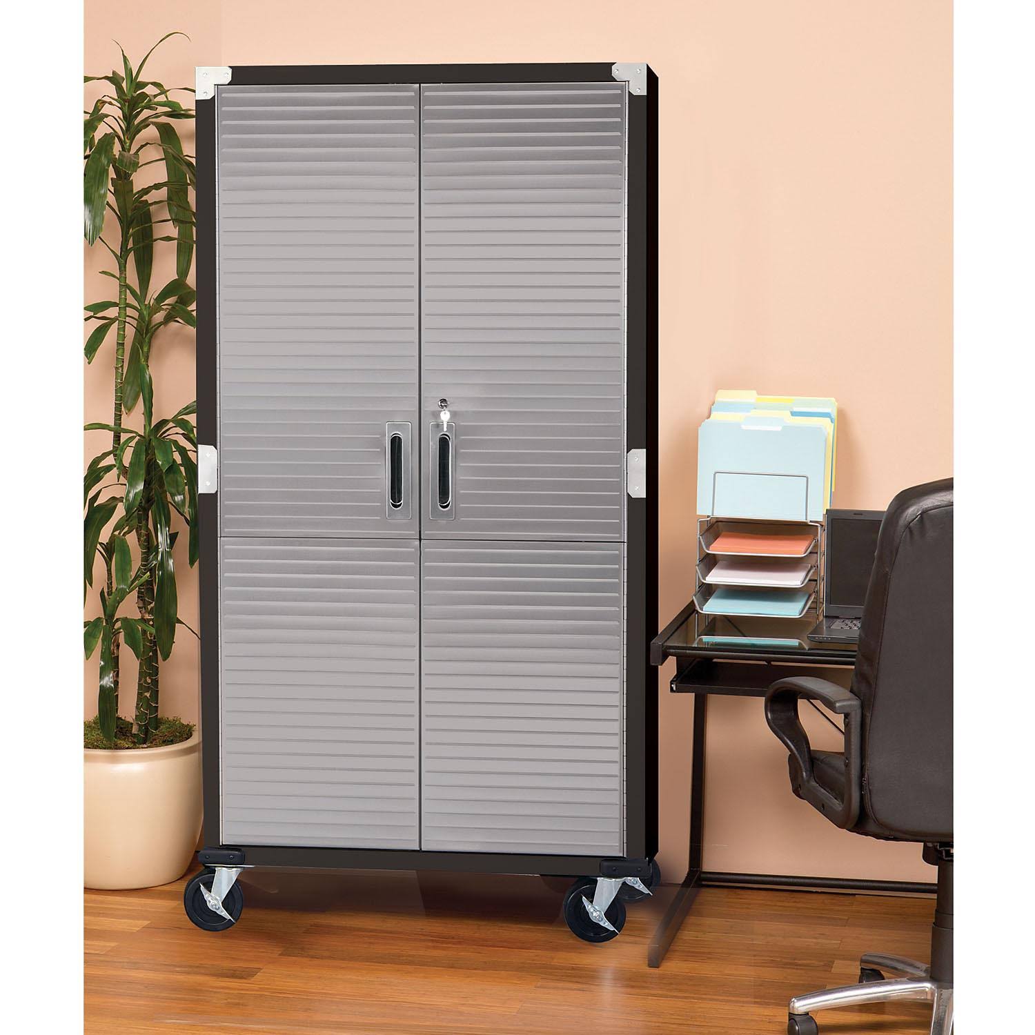 Seville Classics UltraHD Tall Storage Cabinet - Graphite
