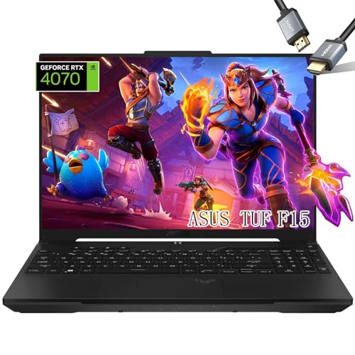 ASUS-TUF F15-Gaming Laptop-4050-12Core i5-13500H - RGB Backlit Keyboard - 15.6 FHD Display 100% sRGB - G-SYNC - Windows 11 - Thunderbolt 4