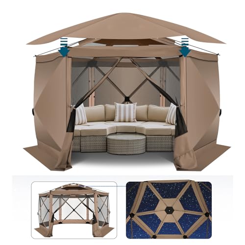 COBIZI 12x12ft Pop up Gazebo Screen Tent Screen House for Camping, Camping Outdoor Screened Gazebo, Canopy Tent