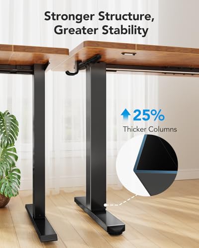 HUANUO Electric Standing Desk, 71 x 35 inch Large Height Adjustable Table, Powerful Brushless Motor, 4 Memory Preset, Sit Stand Up Desk