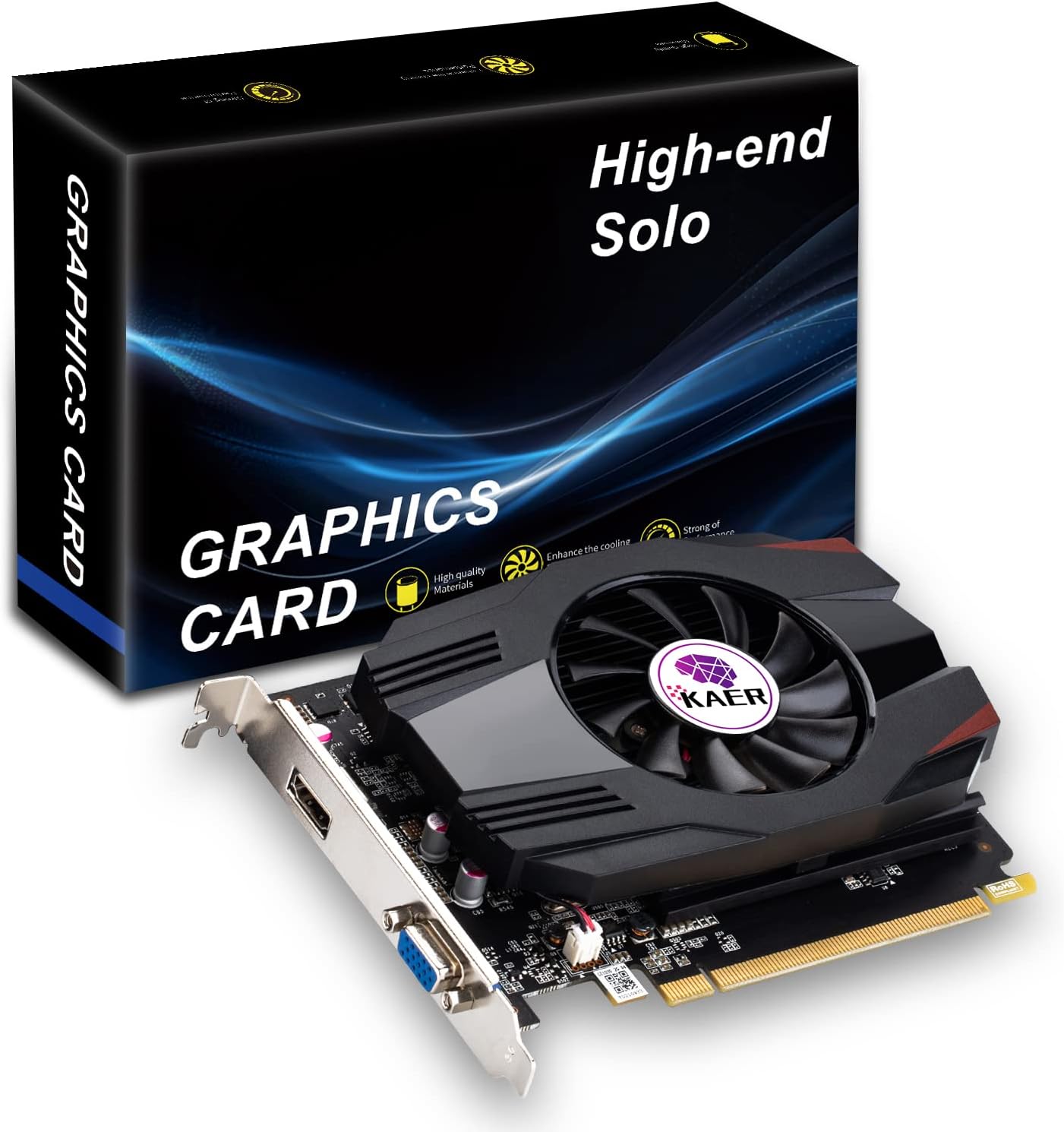 KAER AMD Radeon RX 550 Computer Graphics Card 4GB, GDDR5, 128 Bit, DirectX 12, PCI Express 3.0, DP HDMI DVI-D, Desktop Gaming Video Card, Computer GPU