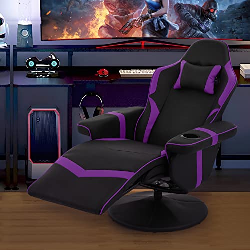 MoNiBloom Video Gaming Chair Racing Style Single Living Room Sofa Recliner with Detachable Headrest