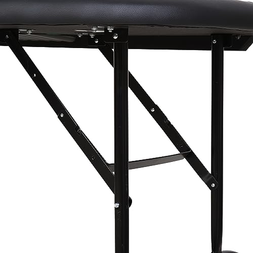 Soozier Poker Table Foldable, 72" Blackjack Table for 7 Players with Chip & Cup Holder, Blue Felt