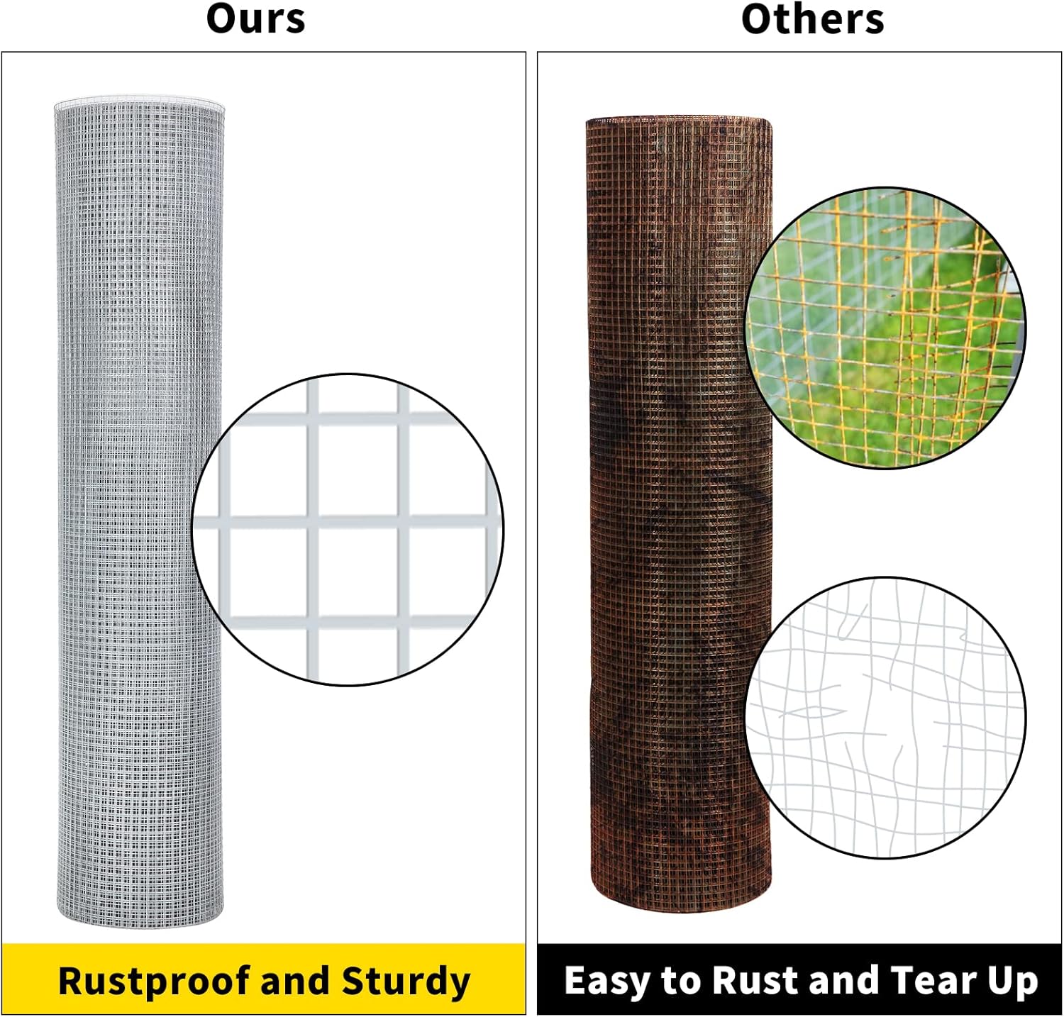 Hardware Cloth Chicken Wire Mesh Galvanized Wire Mesh 48inx100ft 19 Gauge Heavy Duty Galvanized Wire Fence Chicken Fence for Chicken Poultry Coop