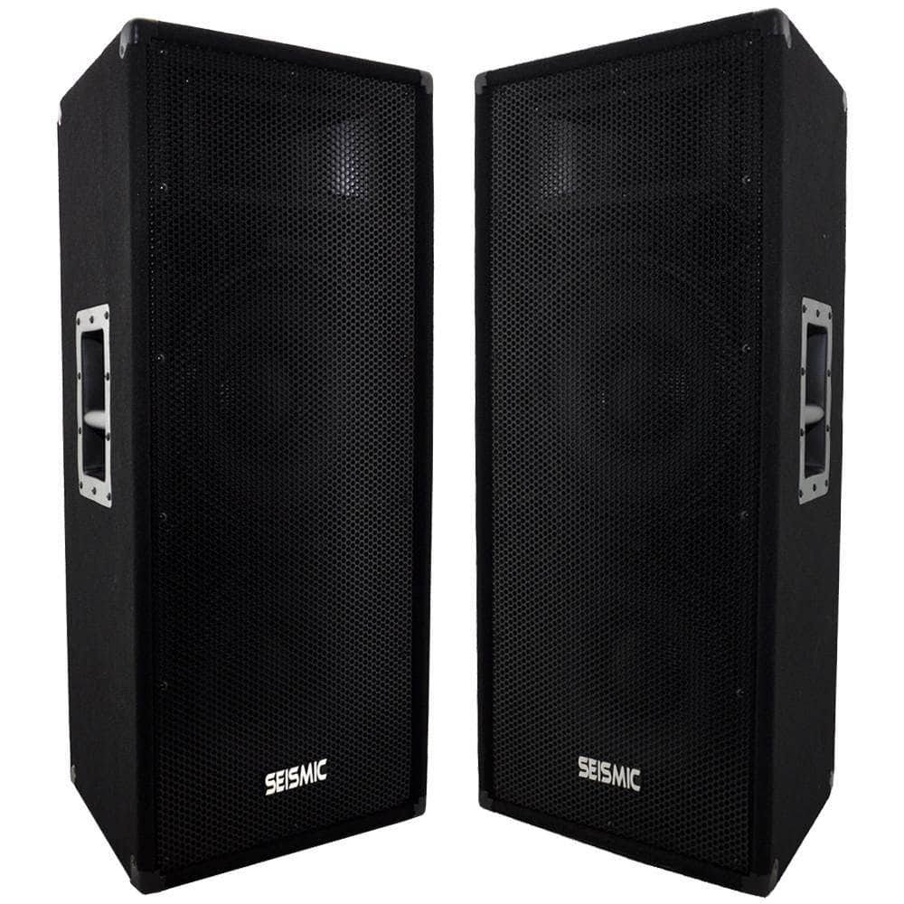 Seismic Audio Pair of Dual Premium 12x22 Pa/dj Speaker Cabinets with Titanium Horns - New - FL-122P