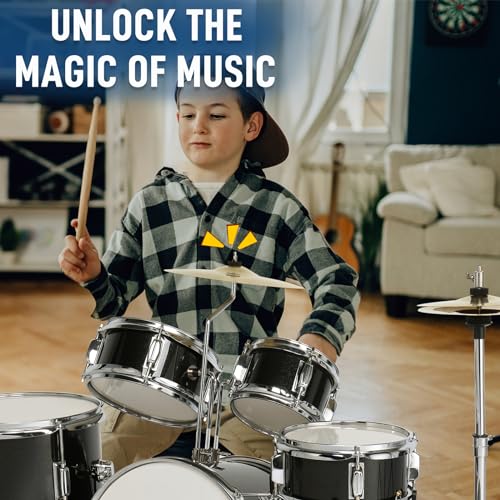 Ktaxon 5-Piece Complete Junior Drums Set, 14 Inch Beginners Drum Kit with Throne Stool, Pedal & Drumsticks, Kids Drums Musical Instruments W/Cymbal