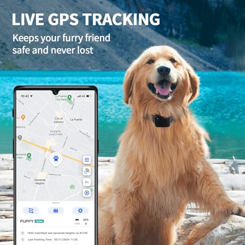 GPS Tracker for Dogs No Subscription No Monthly Fee, Real-Time Tracking, GPS Wireless Dog Fence, Long Battery Life, Unlimited Range