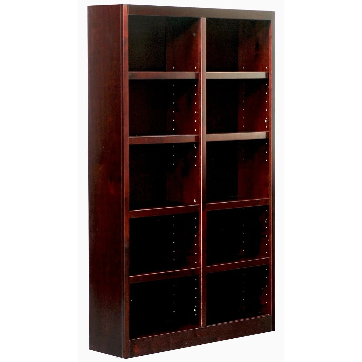 Concepts in Wood  Double Wide Bookcase, 10 Shelves Oak Oak Finish