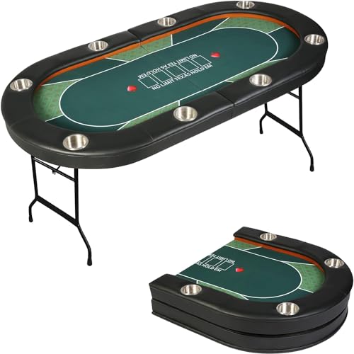Premium 84" Poker Table Foldable with Chips Tray
