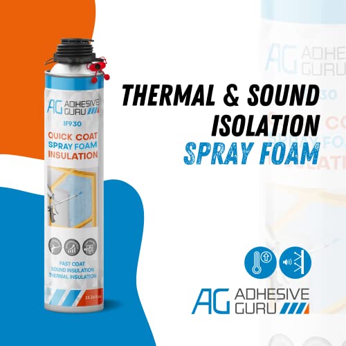 Adhesive Guru Spray Foam Insulation Kit ( 6 x 32.80 oz), Polyurethane Self-Expanding Spray Adhesive Foam
