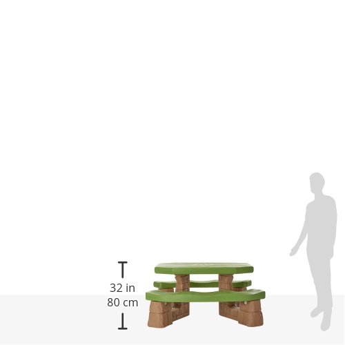 Step2 Naturally Playful Kids Picnic Table with Removable Umbrella, Indoor/Outdoor Toys, Fits 6 Children, Made of Durable Plastic