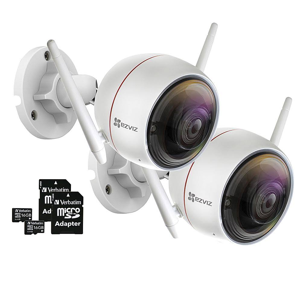 Ezviz ezGuard 1080p Security Camera with 16GB microSDHC - White - Set of 2