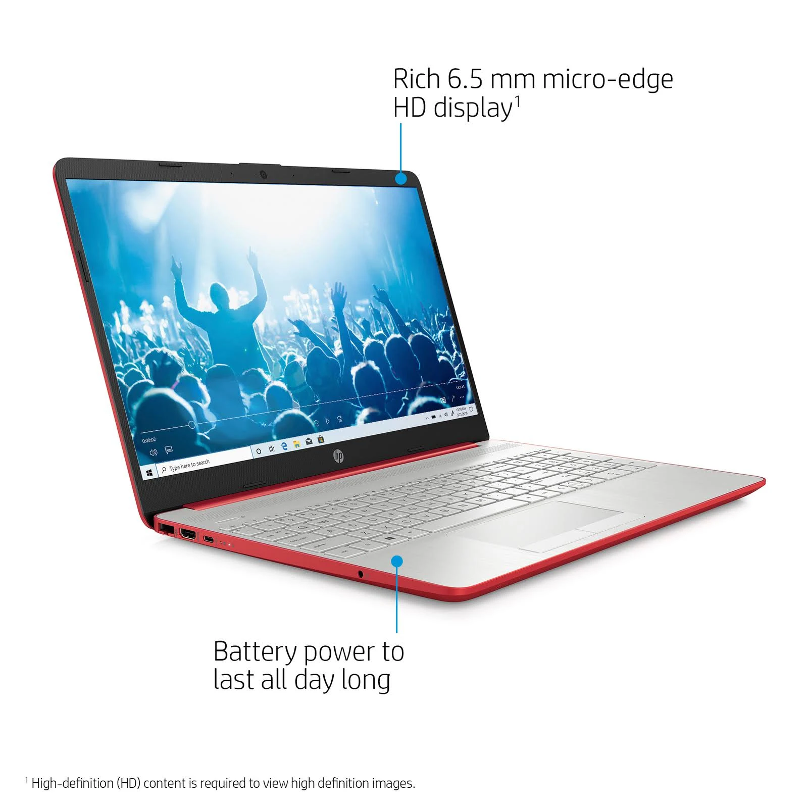 HP 15.6 inch Pentium 4gb/500gb Laptop-Scarlet Red