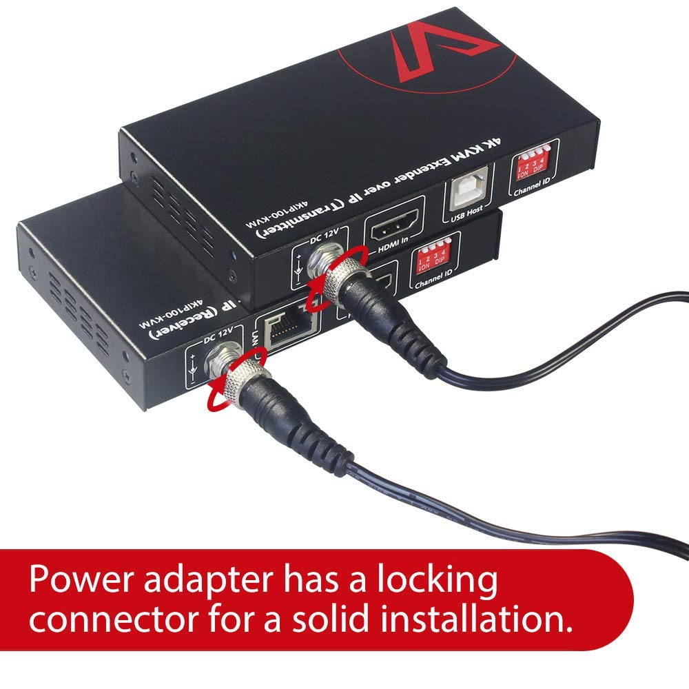 4K HDMI USB KVM Extender TCP/IP Over Single Cat5e/6 up to 120M(390ft), 1080P@120Hz, Plug & Play, Keyboard & Mouse Over Network, Zero Latency
