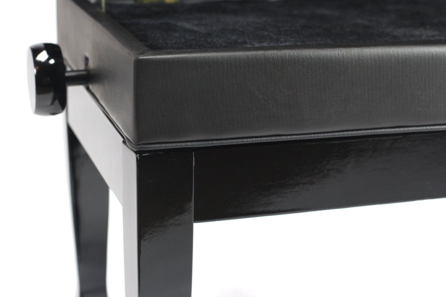 Griffin Genuine Leather Piano Bench Oversize Duet Vintage Black Solid Wood & Ergonomic Keyboard Stool 2 Person Cushion Seat & Sheet Music Book