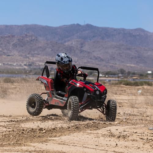 UTV Ride on Car (Large), 48V Shock Absorber Electric Vehicles with Disk Brake, Gear Switch, Steel Frame, Off-Road Tire, Flexible Seat Belt and Seat