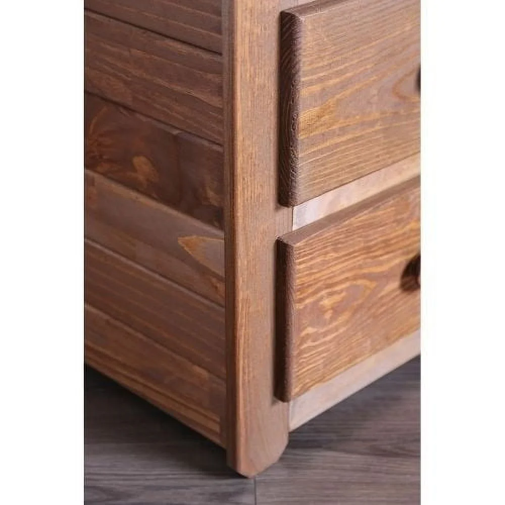 Wooden 2 Drawers Night Stand In Mahogany Finish, Brown- Saltoro Sherpi