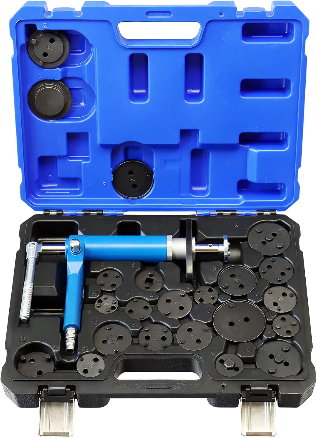 YSTOOL Pneumatic Brake Caliper Piston Wind Back Compression Spreading Tool 23PCS Kit Rewind Spreader Air Tool Set to Repair Brake Pad Change Brake
