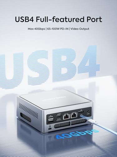 MINISFORUM UM880 Plus Mini PC AMD Ryzen 7 8845HS(8C/16T, up to 5.1GHz), 32GB DDR5 1TB PCIe4.0 SSD, HDMI+DP+USB4 Triple Outputs, OCuLink Port