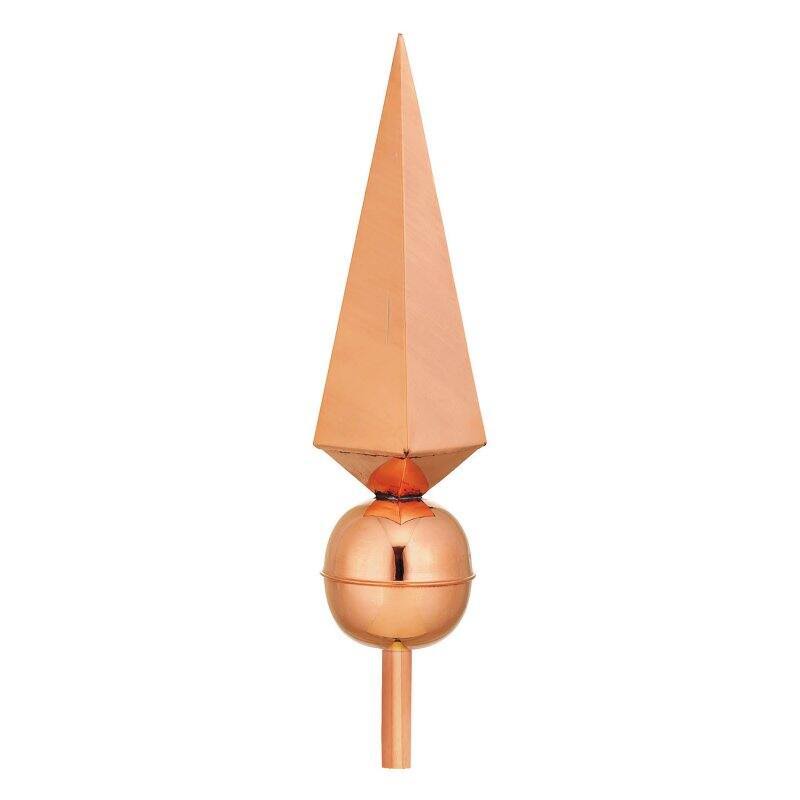 Good Directions Lancelot Finial with Decorative Copper Roof Mount - 30 inchh, Bronze