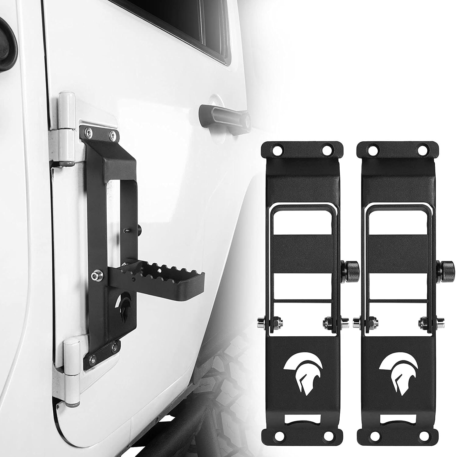 Hooke Road Wrangler Door Hinge Step Roof Access Compatible with Jeep JK Wrangler & Unlimited 07-18 (Pair) Pack of 2