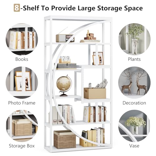 Tribesigns Bookshelf, Industrial 5-Tier Etagere Bookcase, 70.8 inch Tall Bookshelf with 8 Open Storage Shelf
