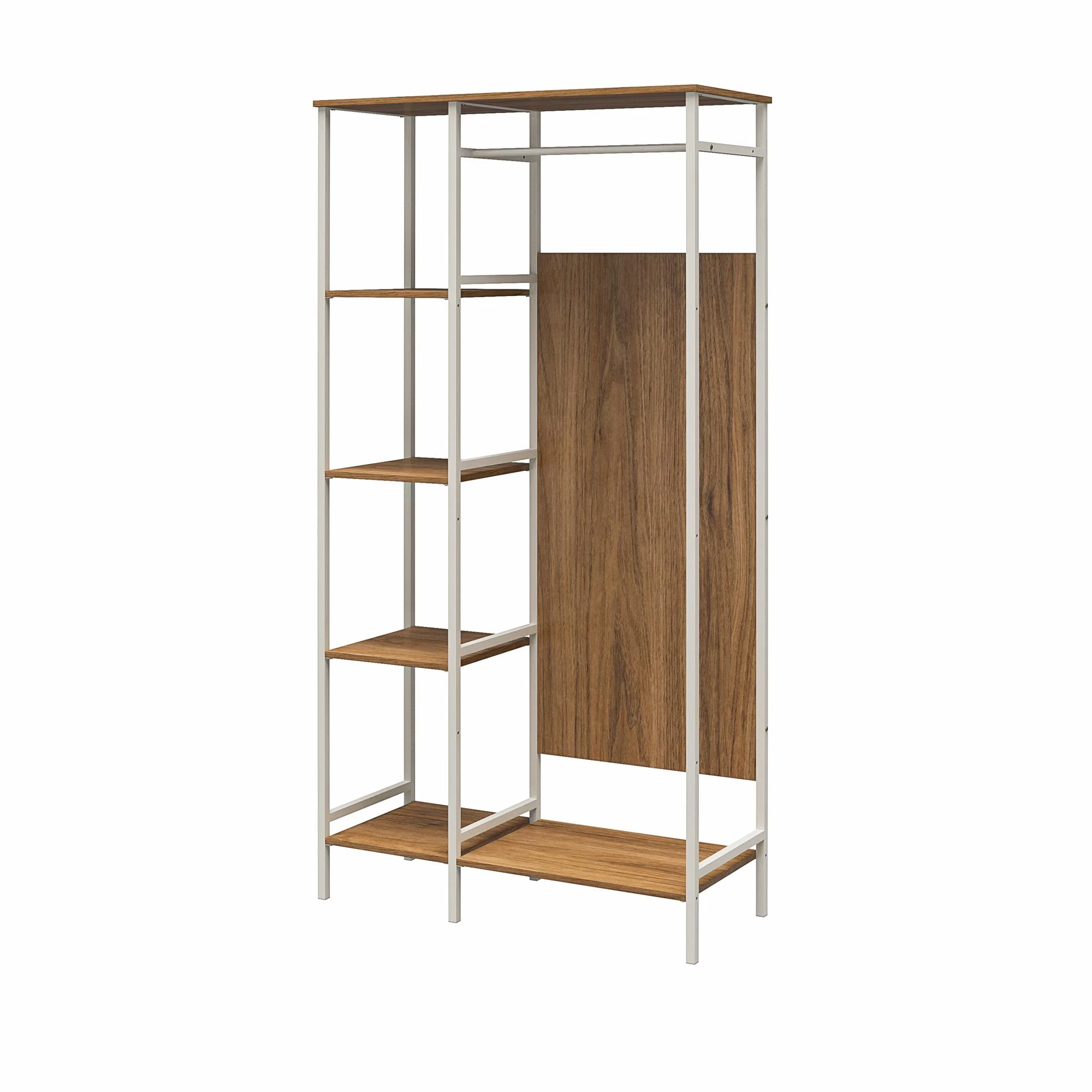 RealRooms Bexley Open Wardrobe, Walnut