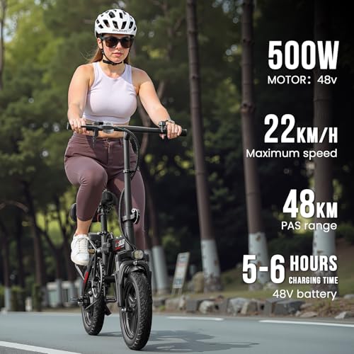 Spacewalk Folding Ebikes for Adults - H5/H5-pro with 500W Motor, 36V/48V Battery, 13.7 MPH/15 MPH, 35 Miles/37 Miles PAS Range