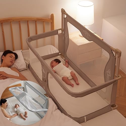 3 in 1 Baby bassinets bedside sleeper, co sleeping bed for baby, for co sleeper for baby in bed, Portable Crib, breathable and visible mesh window