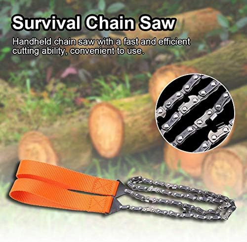 Handhold Chainsaw Long Chain Compact Folding Hand Chain Saw Portable Camping Survival Gear for Wood Cutting Camping Gear
