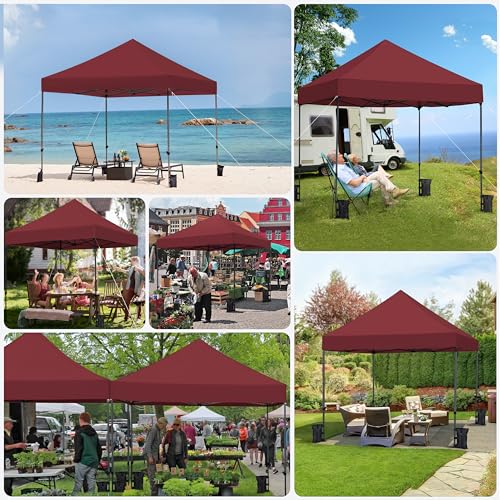 Yaheetech Heavy Duty Pop Up Canopy Tent, 10x20 Commercial Instant Shelter Tent for Wedding, Parties, Adjustable Outdoor Canopy with Wheeled Carry Bag