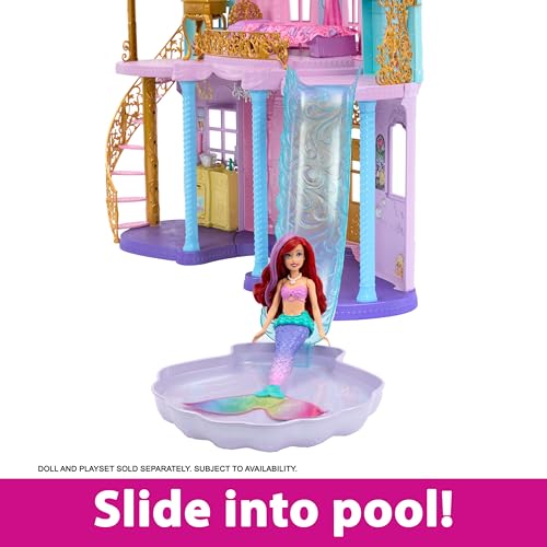 Mattel Disney Princess Toys, Ultimate Castle Doll House with Lights & Sounds, 3 Levels, 25+ Furniture Play Pieces & Accessories, 4 ft Tall