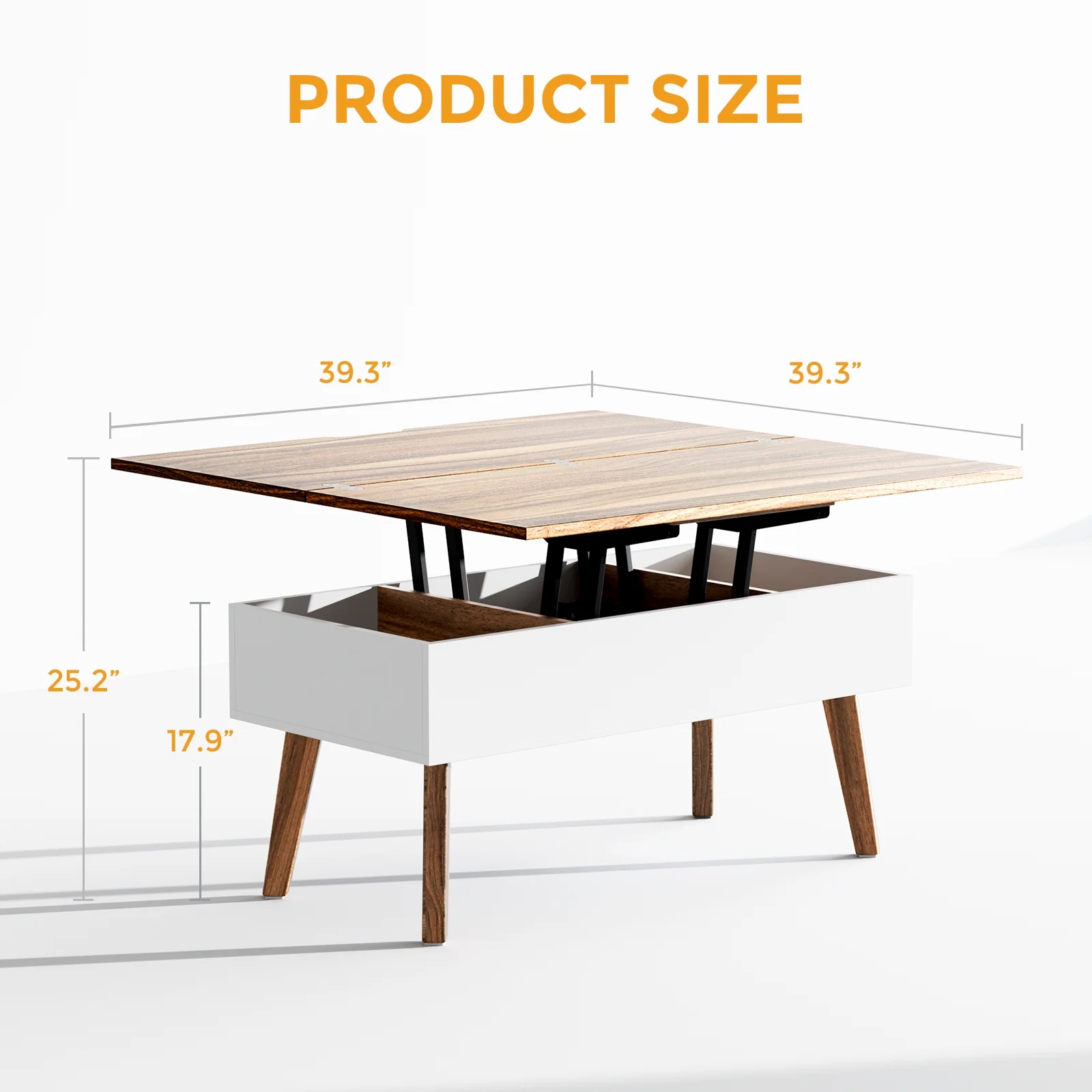 Bidiso 3 in 1 Lift Top Coffee Table, Ten Minutes Install Multifunction Coffee Table, Coffee Table Converts to Dining Table