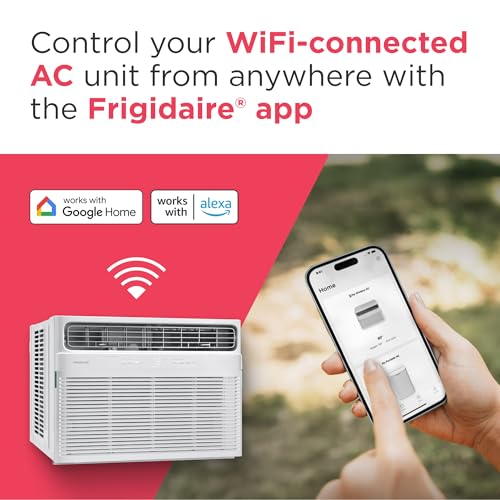 Frigidaire 18,000 BTU Smart Window Air Conditioner with Wi-Fi, Cools Up to 1,020 Sq. Ft., Remote Control, Quiet Operation, Eco Mode, 3 Fan Speeds