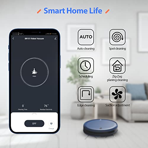 ZCWA Robot Vacuum, Robot Vacuum Cleaner with WiFi/APP/Alexa, Automatic Self-Charging, Robot Vacuum and Mop Combo Perfect for Carpet