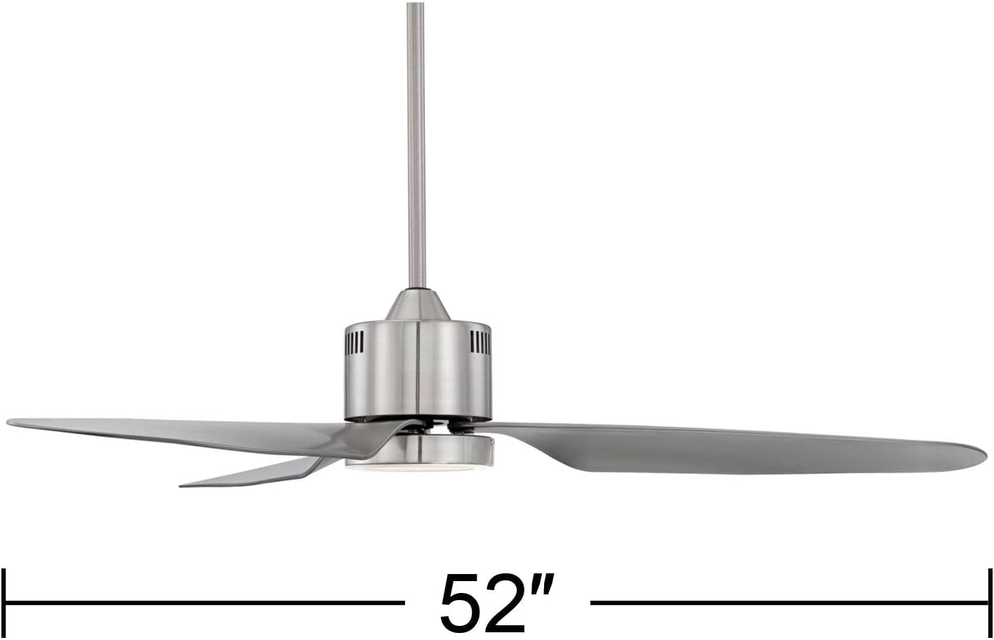 52 Visionary Modern Contemporary 3 Blade Indoor Ceiling Fan with Light LED Remote Control Brushed Nickel Silver Frosted for House Bedroom Living Room