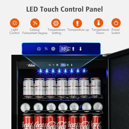 Cigar Electric Humidor, 35L 250 Counts Large Capacity Thermostatic Electric Cigar Cooler Cabinet with Digital LED Screen, Safety Lock