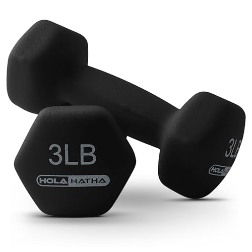 HolaHatha Neoprene Dumbbell Free Hand Weight Set with Rack, Ideal for Home Exercises to Gain Tone and Definition