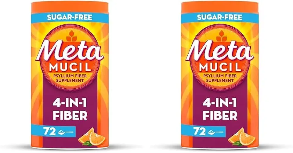 Metamucil Fiber, 4-in-1 Orange SugarFree Powder 72 (Pack of 2) - Kansas Nuitrition - HNZSDS