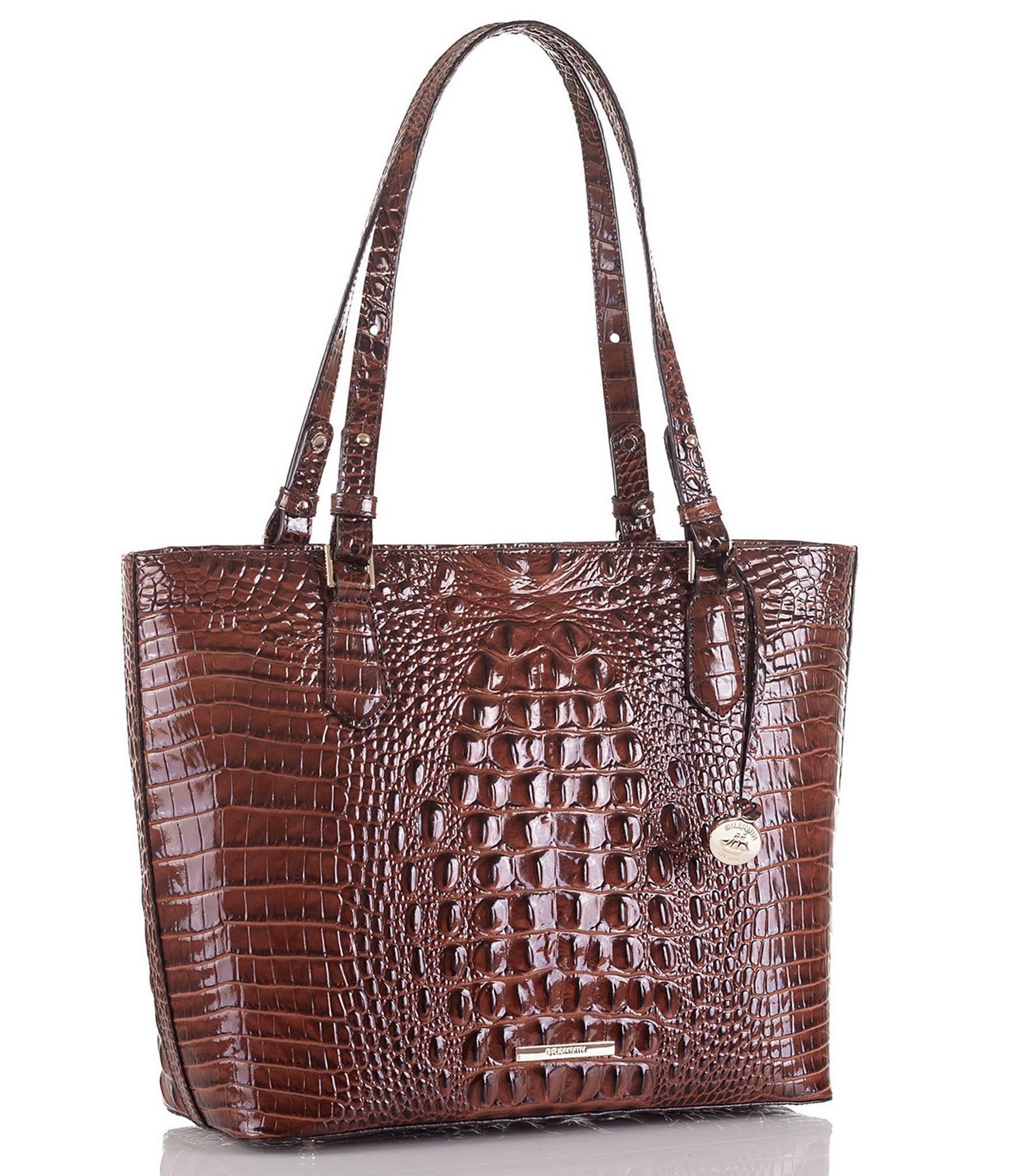 Brahmin Medium Misha Melbourne Embossed - Pecan/Gold