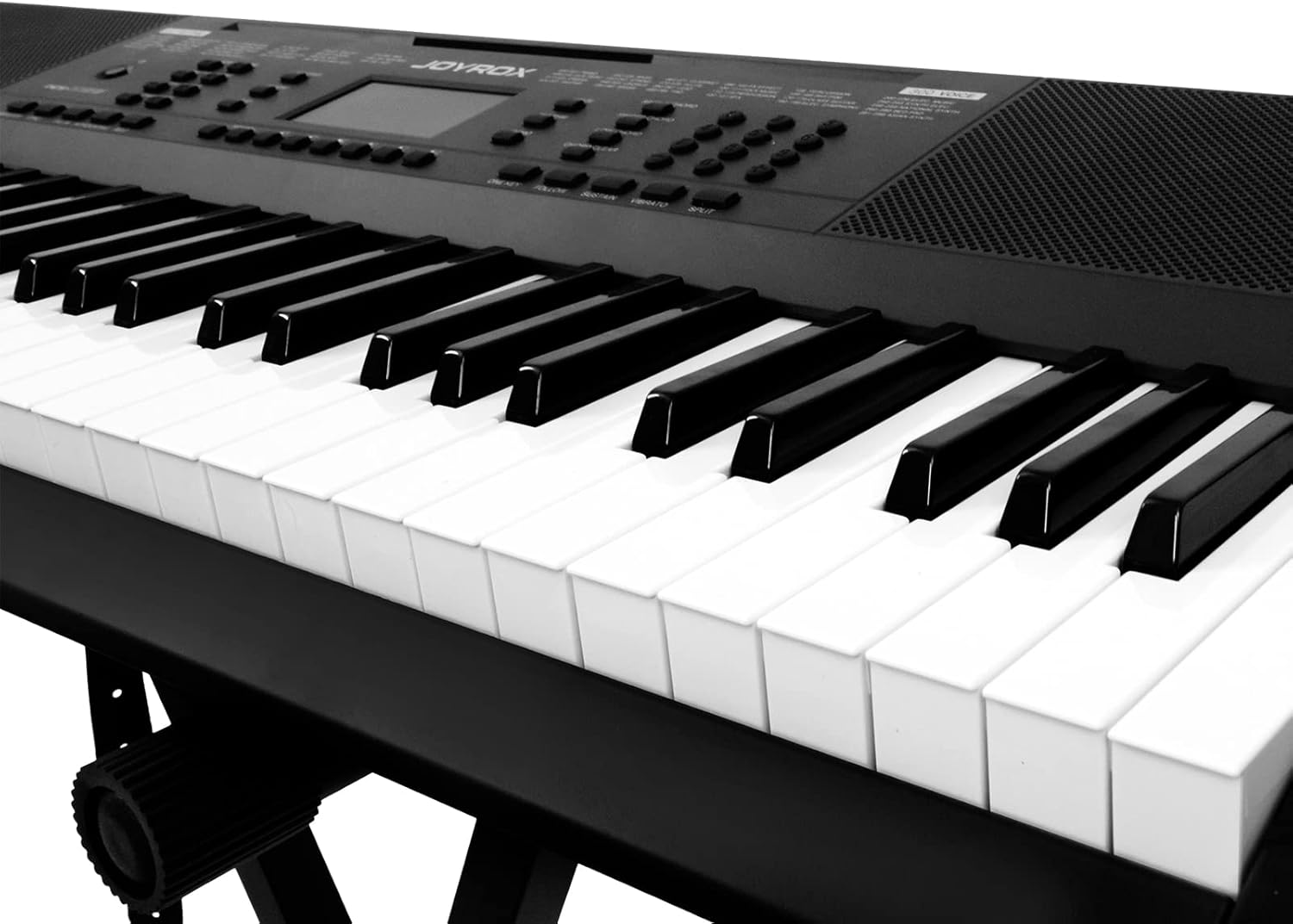 JOYROX K155–61 Key Piano Keyboard with 300 Voices, Keyboard Piano with Keyboard Stand, Bench, Sheet Music Stand, Headphones, Speakers