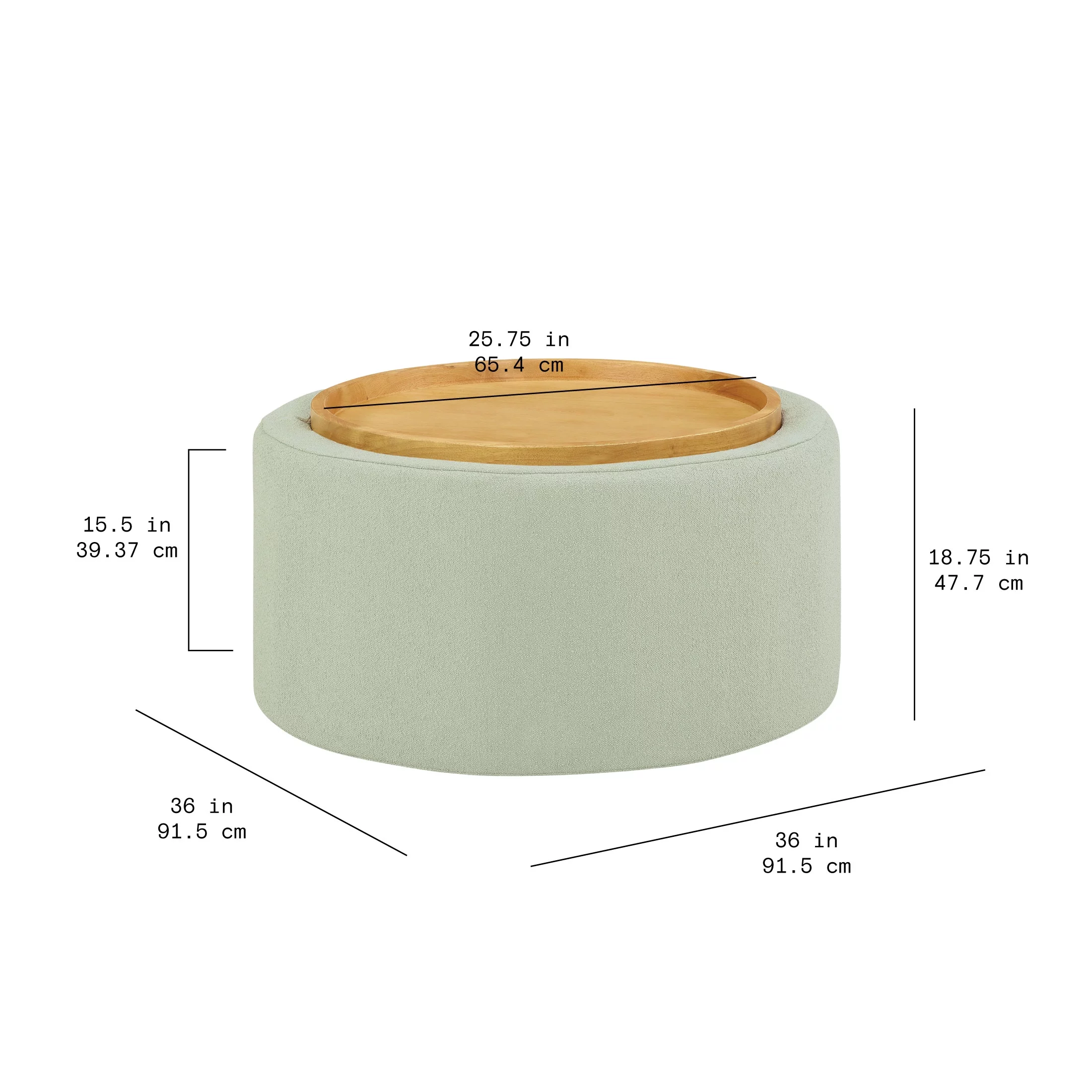 Beautiful Drew Stowaway Coffee Table with Storage by Drew Barrymore, Sage