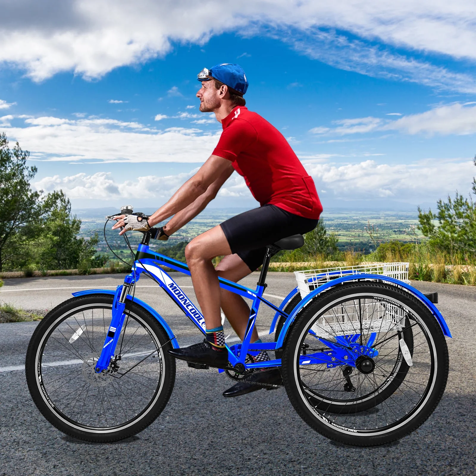 Lilypelle Adult Mountain Tricycle 24/26/27.5 Inch Low step through Mountain Bike Cruiser Trikes for Adults 7 Speed Three Wheel Trike Bike Bicycle
