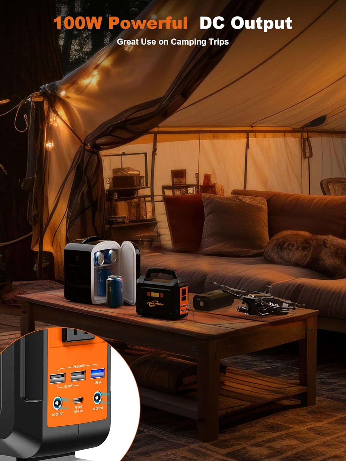 POWSTREAM-167Wh-Portable-Power-Station-Outdoor-Camping-Solar-Generators