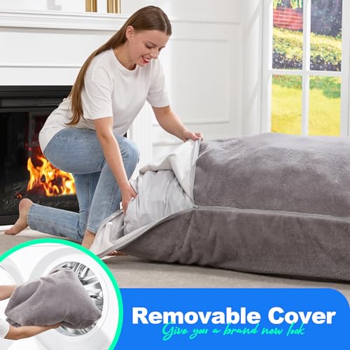 Hobestluk 3 in 1 Bean Bag Chair Giant Bean Bag Chairs Convertible Bean Bag Floor Cushion with Machine Washable Cover