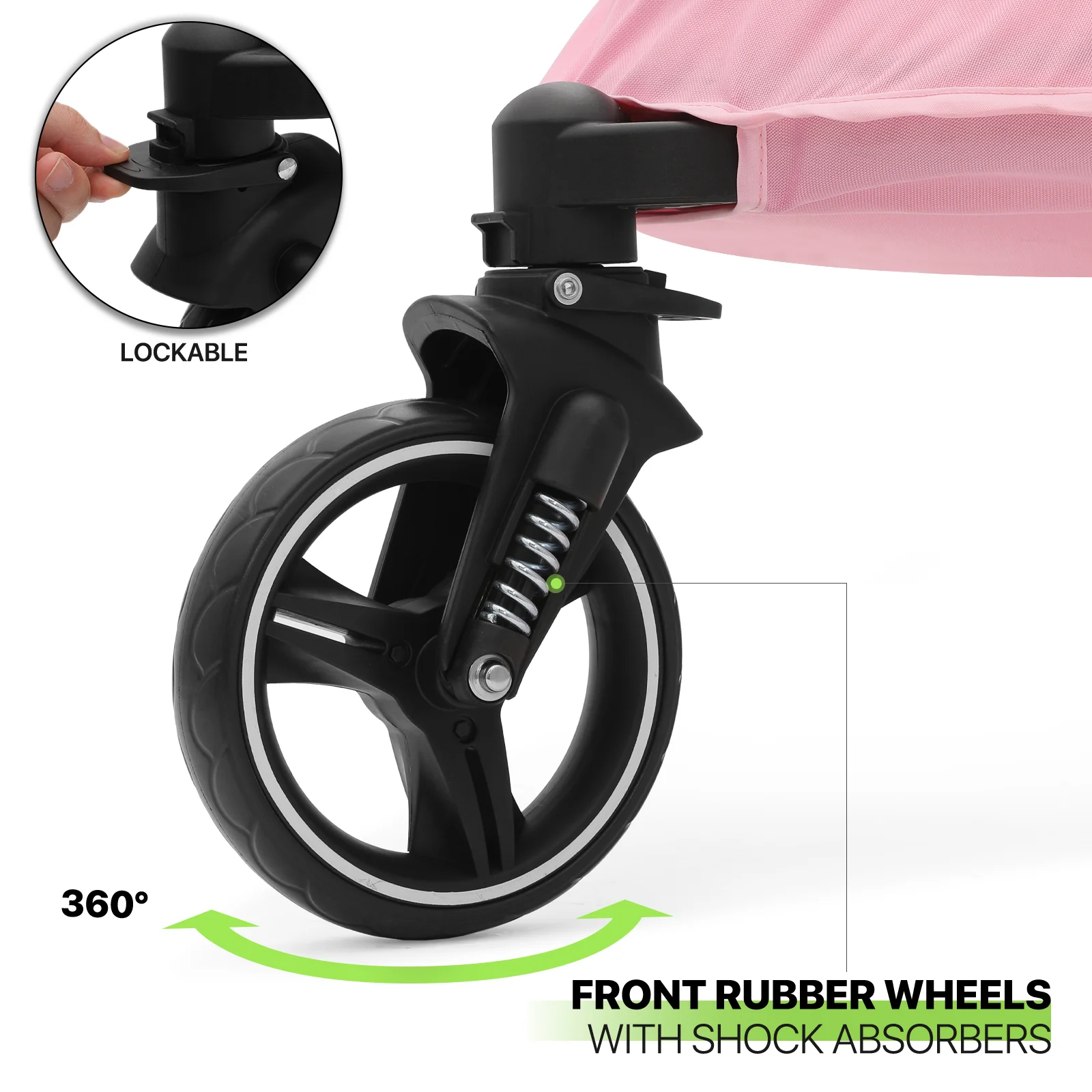 Magshion 3 Wheel Dog Stroller, Pet Stroller for Small Medium Dogs & Cats (Pink) - Curated Treasures Market