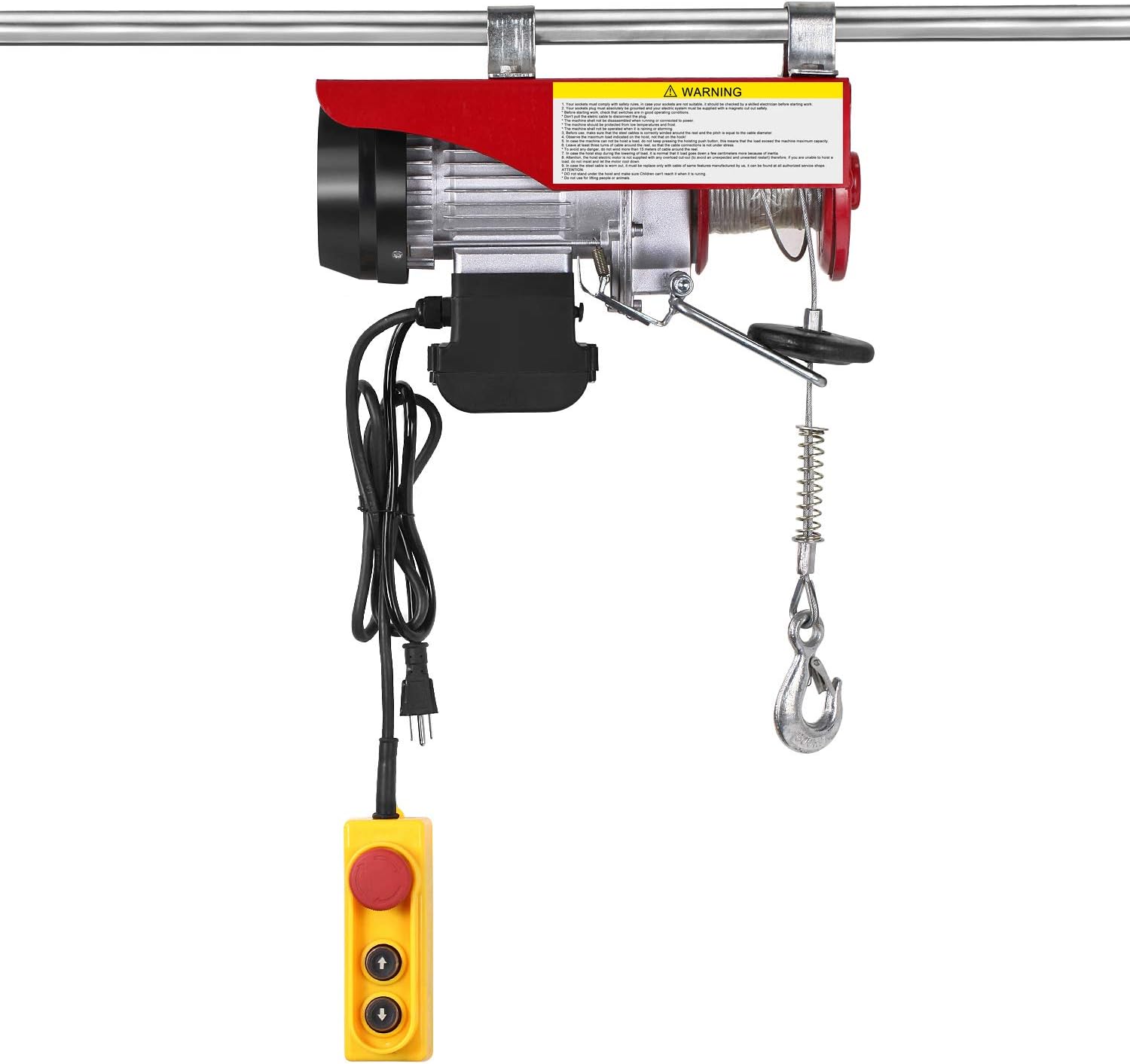 LIMICAR Electric Hoist 1320LBS Overhead Hoist Lift Electric Hoist Crane Garage Ceiling Pulley Winch Remote Control Power System with Premium Straps