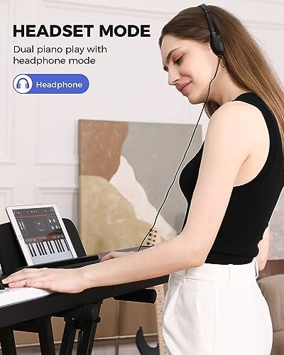 Fesley Weighted Piano Keyboard 88 Keys: Full Size Electric Keyboard Piano for Beginners, Portable 88 Key Keyboard with Daul Speaker,Sustain Pedal
