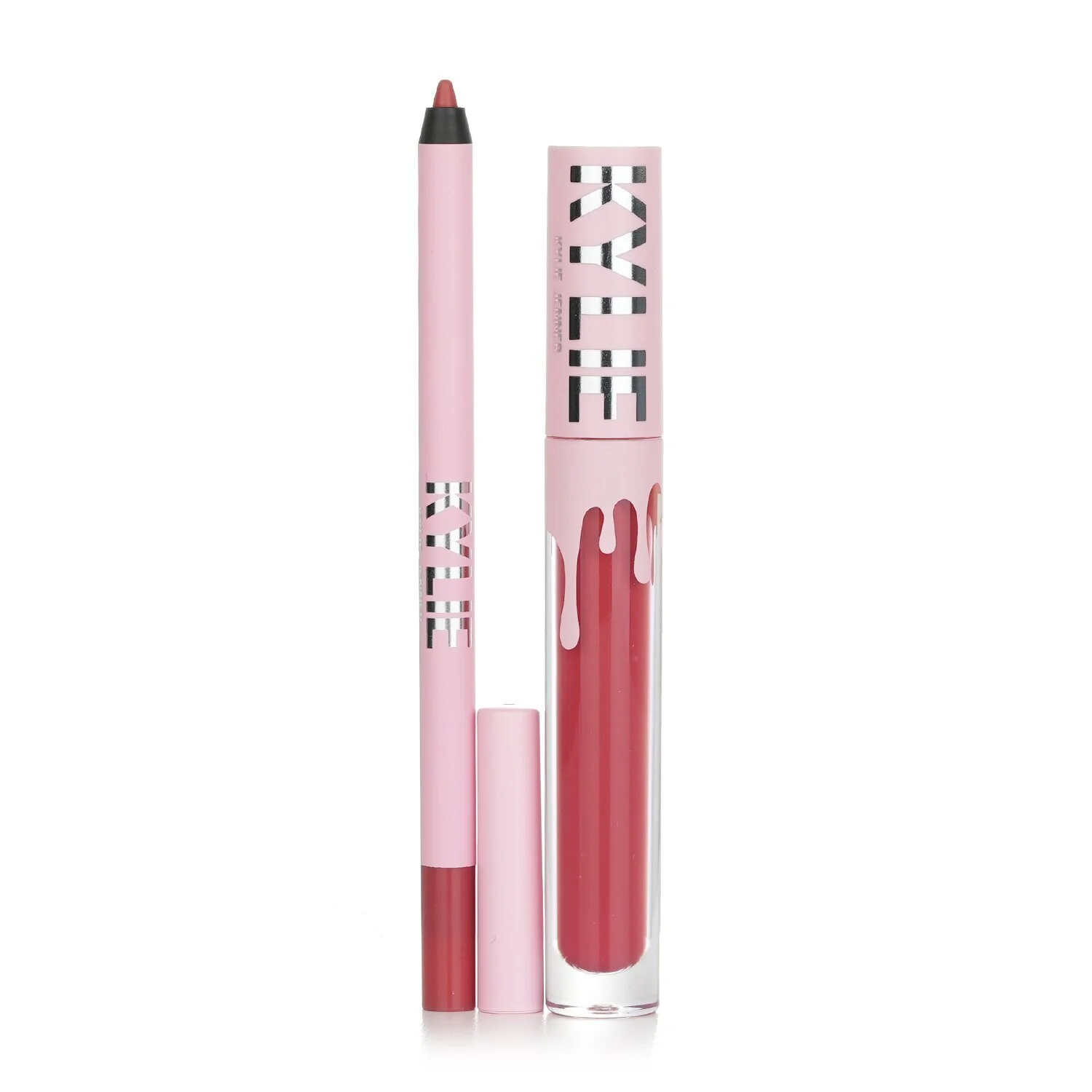 Kylie By Kylie Jenner Matte Lip Kit: Matte Liquid Lipstick 3ml + Lip Liner 1.1g - # 802 Candy K Matte (box slightly damage) 2pcs