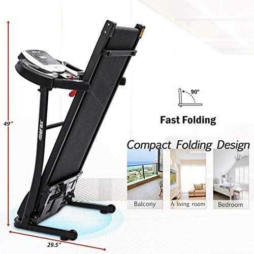 Merax Electric Folding Treadmill – Easy Assembly Fitness Motorized Running Jogging Machine with Speakers for Home Use - Sports Supplies Online Store